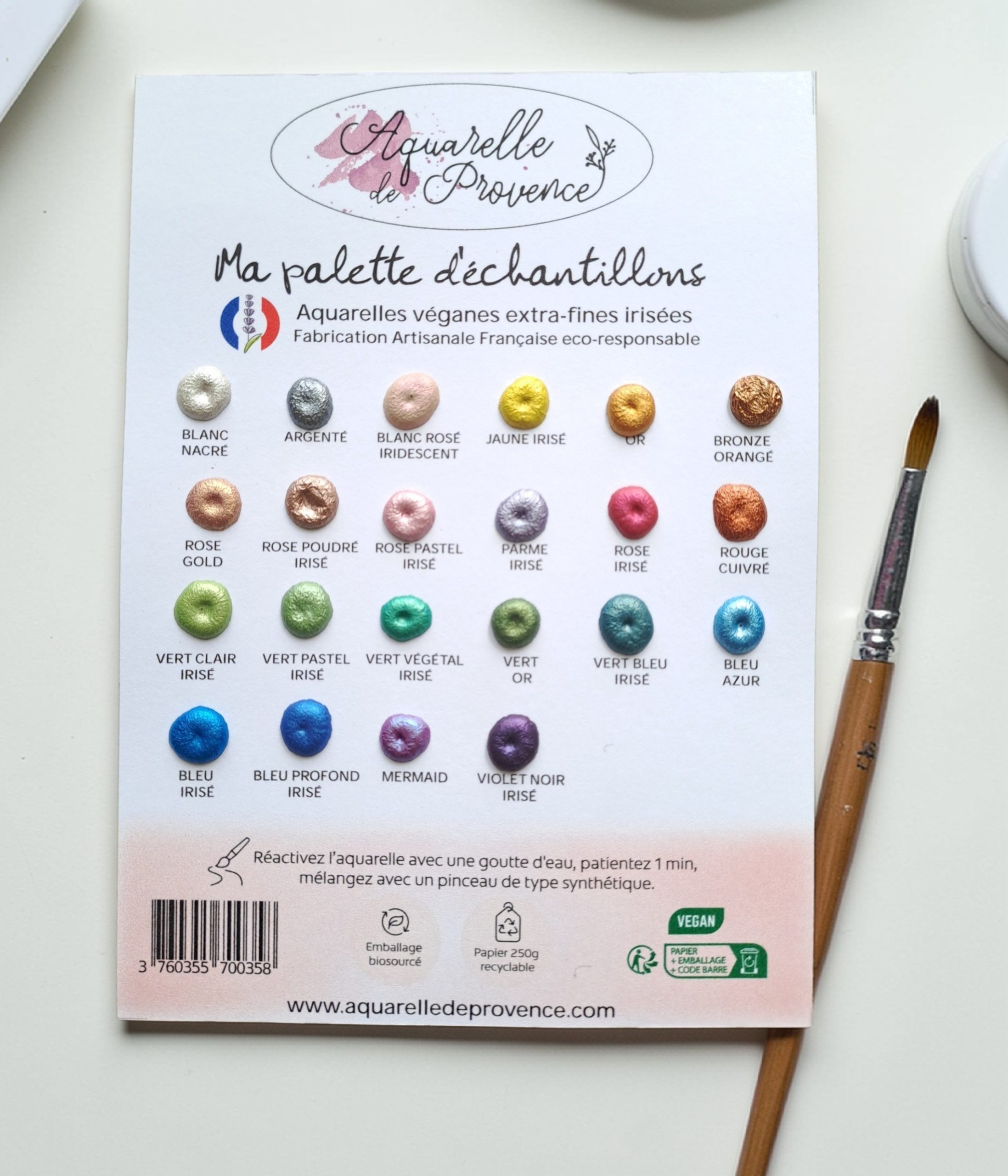 MA PALETTE D’ECHANTILLONS Gamme complète - Aquarelle extra-fine irisée – Image 2