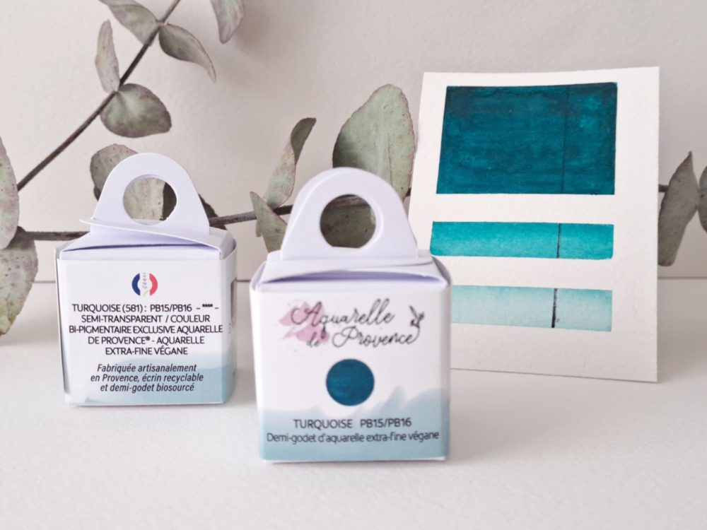 TURQUOISE création exclusive Aquarelle de Provence végane extra-fine artisanale