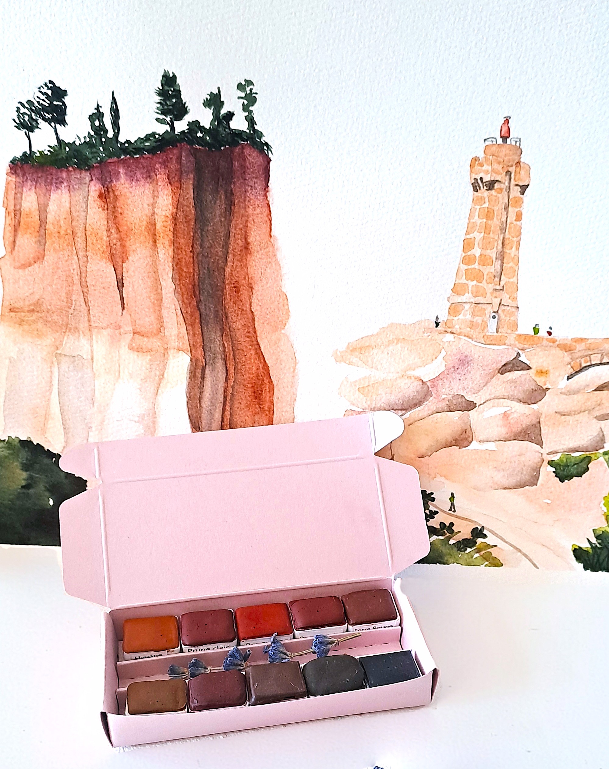 PALETTE TERRA PRIMA nouvelle 10 couleurs aquarelles extra fines véganes artisanales